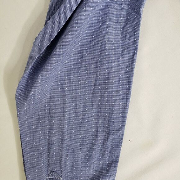 American Eagle Outfitters Men's Shirt Medium Polka Dot Button Down Blue Pocket - Picture 8 of 12
